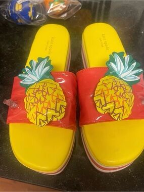 kate spade  Pineapple Slide Espadrilles sandals